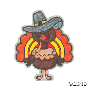 Color Your Own Thanksgiving Turkey Magnets (Per Dozen)