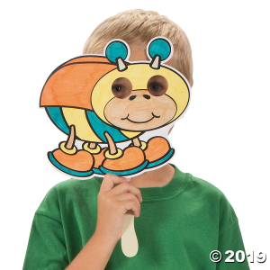 Color Your Own Bug Stick Masks (Per Dozen)