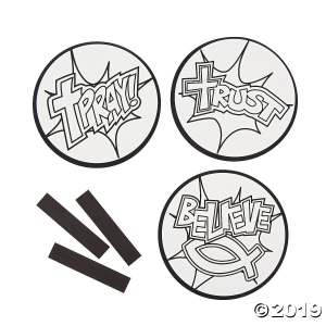 Color Your Own Inspirational Superhero Magnets (Per Dozen)