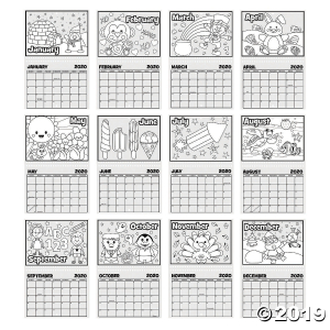 2020 Color Your Own Calendar (1 Piece(s))