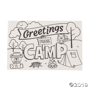 Color Your Own Camp Wooden Postcards (Per Dozen)