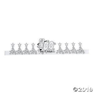Color Your Own 100th Day of School Crowns (Per Dozen)