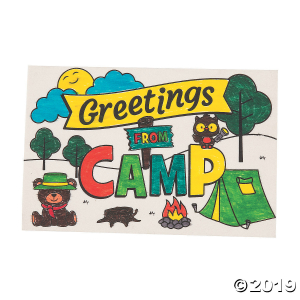 Color Your Own Camp Wooden Postcards (Per Dozen)