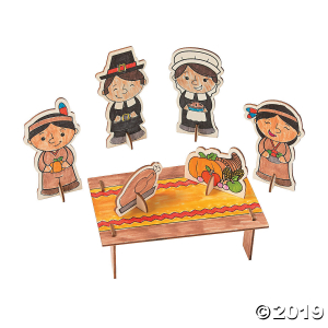 Color Your Own Thanksgiving Dinner Stand-Up Sets (Per Dozen)
