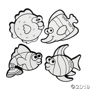Color Your Own Fuzzy Fish Magnets (Per Dozen)