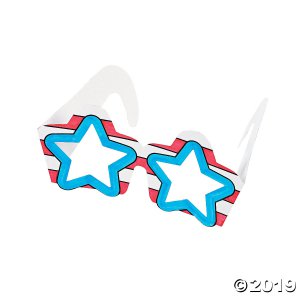 Color Your Own Patriotic Star Glasses (Per Dozen)