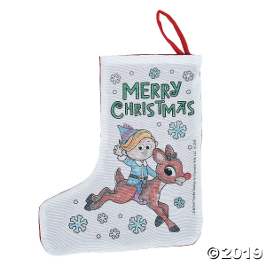 Color Your Own Rudolph the Red-Nosed Reindeer® Christmas Stockings (Per Dozen)