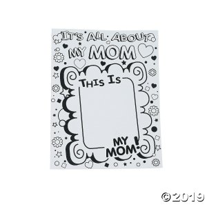 Color Your Own It's All About My Mom Giant Mother's Day Cards (Per Dozen)