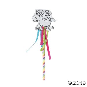 Color Your Own Unicorn Wand Craft Kit (Makes 12)