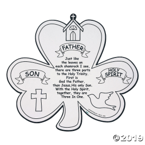 Color Your Own Shamrock Trinity Cutouts (Per Dozen)