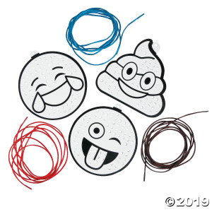 Color Your Own Emoji Cross Stitch Ornament Craft Kit (Makes 12)