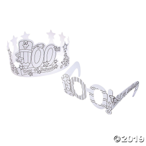 Color Your Own 100th Day of School Crowns & Glasses (48 Piece(s)) Color Your Own 100th Day of School Crowns & Glasses (48 Piece(s))