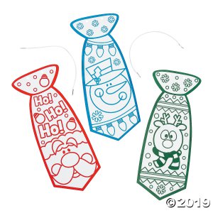 Color Your Own Fuzzy Ugly Christmas Ties (Per Dozen)