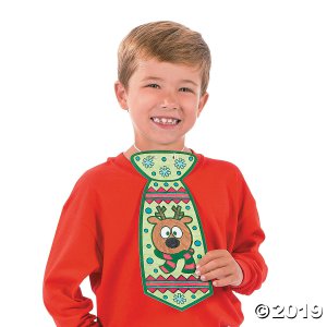 Color Your Own Fuzzy Ugly Christmas Ties (Per Dozen)