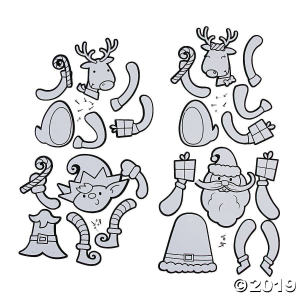 Color Your Own Fuzzy Jointed Christmas Characters (1 Unit(s))