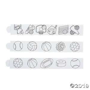 Color Your Own Paper Sports Bands (Per Dozen)
