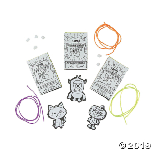 Color Your Own Halloween Necklace with Gift Box Craft Kit (Makes 24)