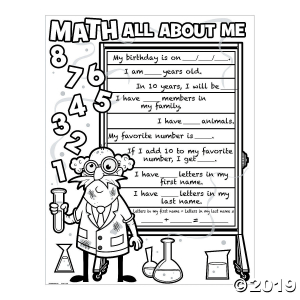 Color Your Own Math All About Me Posters (30 Piece(s))