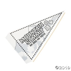 Color Your Own Mountain Summit Pennant Flags (Per Dozen)