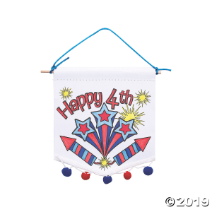 Color Your Own Patriotic Banners with Pom-Pom Trim (Makes 12)