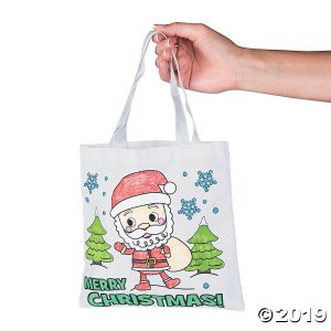 Color Your Own Mini Christmas Tote Bags (Per Dozen)