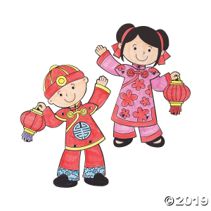 Color Your Own Chinese New Year Joined Cutouts (Per Dozen)