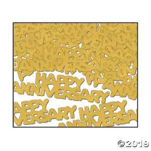 Gold Happy Anniversary Confetti (1 Piece(s))