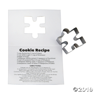 Autism Awareness Puzzle Cookie Cutters with Card (Per Dozen)