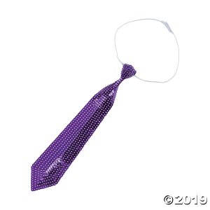 Purple Sequin Neckties (Per Dozen)