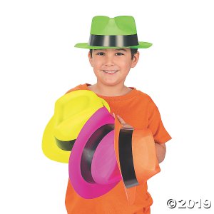 Neon Fedora Hats (Per Dozen)
