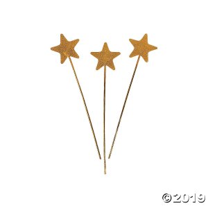 Gold Glittery Star Wands (Per Dozen)