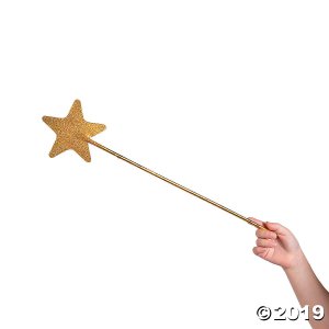Gold Glittery Star Wands (Per Dozen)