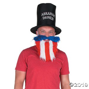 Patriotic Abe Lincoln Hat with Beard (1 Piece(s))