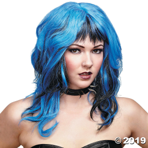 Black & Blue Hard Rockin Witch Wig (1 Piece(s))
