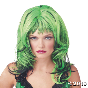 Black & Green Hard Rockin Witch Wig (1 Piece(s))