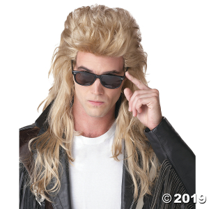 Blonde 80's Rock Mullet Wig (1 Piece(s))