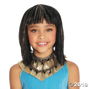 Kids' Gold & Black Cleopatra Wig (1 Piece(s))