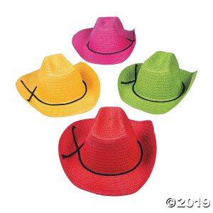 Adult's Colorful Cowboy Hats (Per Dozen)