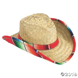 Adult's Cowboy Hat with Sarape Trim (1 Piece(s))
