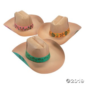 Luau Cowboy Paper Hats (Per Dozen)
