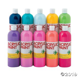 16-oz. Tropical Assorted Colors Acrylic Paint - Set of 10 (1 Set(s))