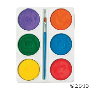 Washable Assorted Colors Tempera Paint Cakes - Set of 6 (6 Piece(s))