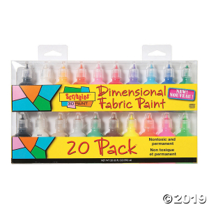 1-oz. Tulip® Scribbles Assorted Colors 3D Fabric Paint - Set of 20 (1 Set(s))