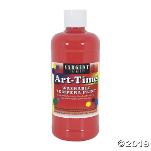 Sargent Art® Art-Time® Washable Tempera Paint, 16 oz, Red, Pack of 12 (12 Piece(s))