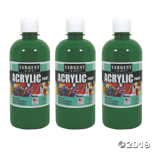 Sargent Art® Acrylic Paint Squeeze Bottle, 16 oz, Green, Pack of 3 (3 Piece(s))