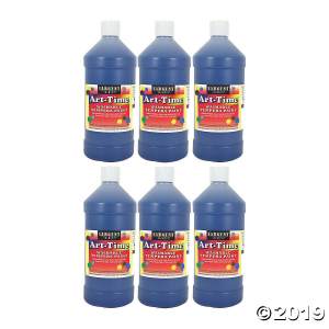 Sargent Art® Art-Time® Washable Tempera Paint, 32 oz, Blue, Pack of 6 (6 Piece(s))