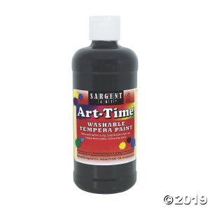 Sargent Art® Art-Time® Washable Tempera Paint, 16 oz, Black, Pack of 12 (12 Piece(s))