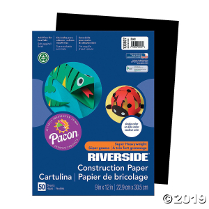 Pacon® Riverside® Black 9" x 12" Heavyweight Construction Paper - 50 Sheets (50 Piece(s))