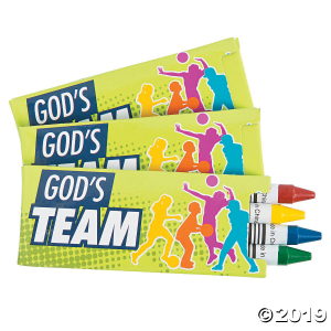 4-Color Sports VBS Crayons - 12 Boxes (Per Dozen)