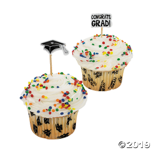 Graduation Cupcake Liners with Picks (100 Piece(s))